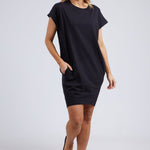 Sunset Cove Black Tee Dress WW Dress Foxwood   