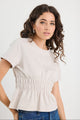 Svelte Stone Shirred Detail SS Tee