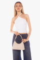 Sweetie Beige Faux Suede Shoulder Bag