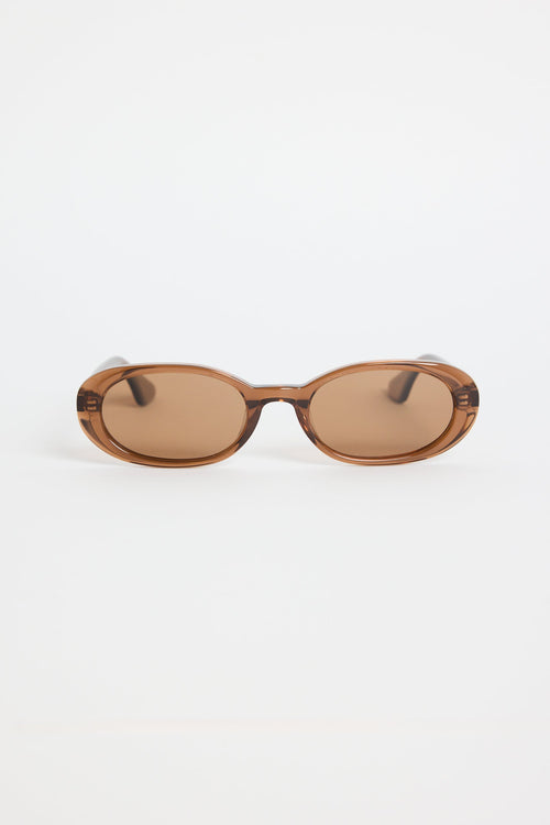 Brown sunglasses on a white background