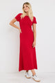 Taken Red SS Crewneck Knit Maxi Dress