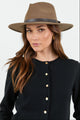 Tanner Dark Taupe Mid Brim Panama Wool Hat