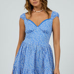 Tara Blue Floral Mini Dress