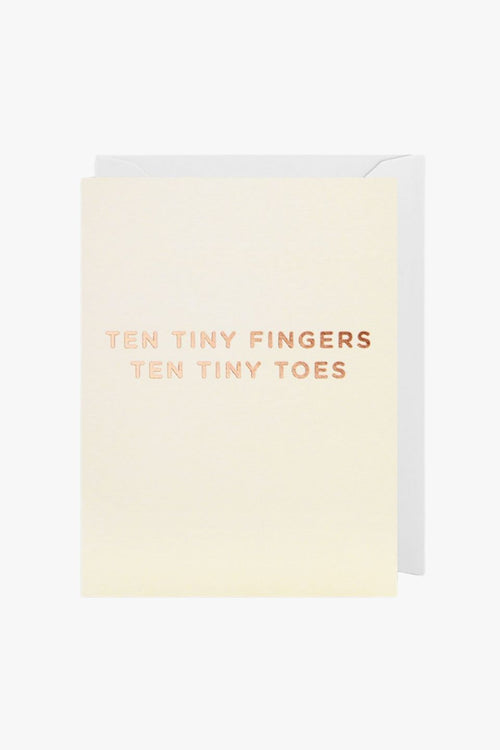 Ten Tiny Fingers Cream Small Greeting Card HW Greeting Cards Oxted   