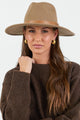 Tessa Taupe Stacked Trim Panama Wool Hat