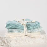 Textured Lavette Duck Egg Wash Cloths Set of 3