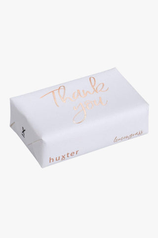 Thank You White with Gold Script Lemongrass Soap HW Beauty - Skincare, Bodycare, Hair, Nail, Makeup Huxter   