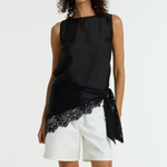 Lace Black Bandana Layer Scarf