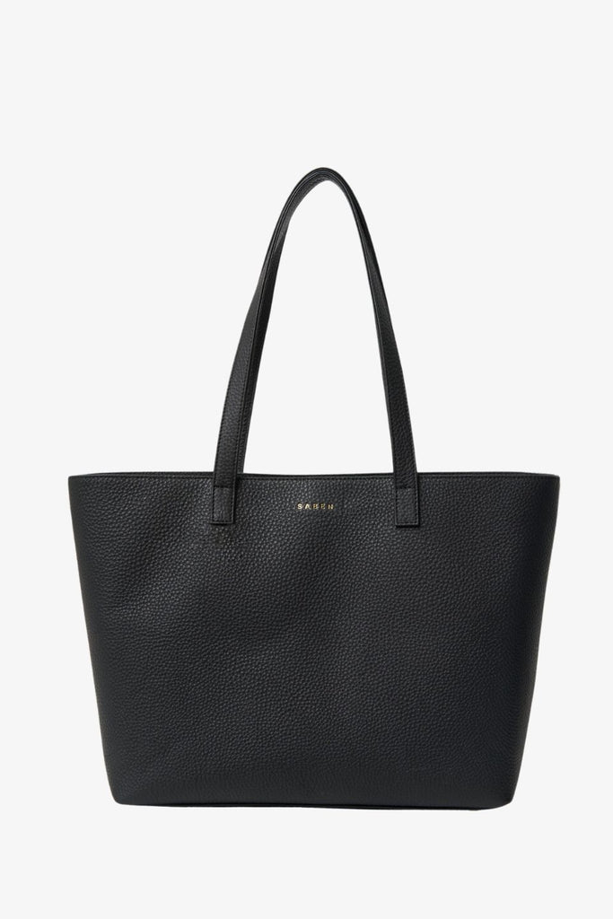 Shop Tilbury Black + Midnight Blue Leather Shoulder Bag Online | Flo
