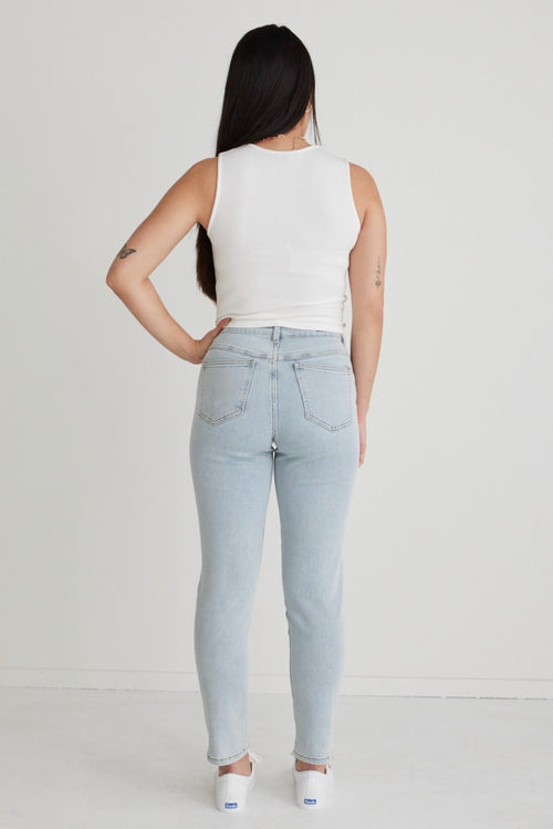 Tommy Acid Wash High Waist Straight Leg Jean WW Jeans Among the Brave   