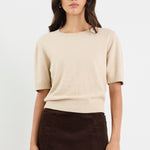 Topic Champagne Cashmere Blend Soft Knit Tee