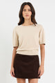 Topic Champagne Cashmere Blend Soft Knit Tee