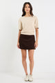 Valid Chocolate Cord Mini Skirt