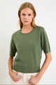 Topic Khaki Cashmere Blend Soft Knit Tee