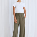 Townie Olive Stripe Side Tape Wide Leg Pants