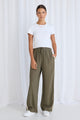 Townie Olive Stripe Side Tape Wide Leg Pants