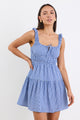 Tricky Electric Blue Mini Gingham Sleeveless Mini Dress