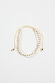 Triple Bead White Gold White Bracelet