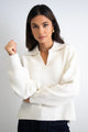 Truth Ivory Collar Chunky Knit Jumper