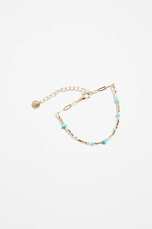 bead gold blue bracelet