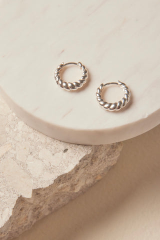 Twirl Hoop Silver Earrings ACC Jewellery Georgia Mae   