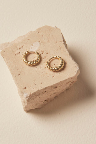 Twirl Hoop Gold Earrings ACC Jewellery Georgia Mae   