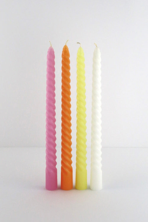 coloured twisted candles
