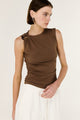 Blair Chocolate Hardware Feature Sleeveless Top