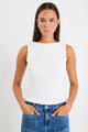 Untamed Ivory Lace Sleeveless Boatneck Top