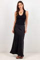 Prodigy Black Satin Bias Maxi Skirt