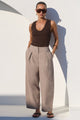 Manifesto Stone Front Pleat Barrel Leg Pants