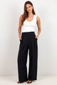 Instinctive Black Recycled Polyester Drapey Wide Leg Pant
