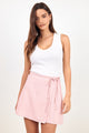Sloop Blush Linen Wrap Mini Skirt