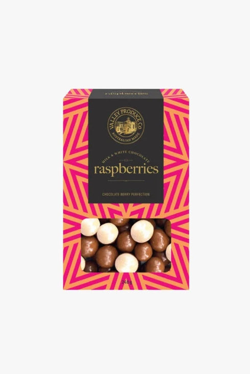 A box of Fudge Bros. Raspberry Chocolate Bites on a plain white background.