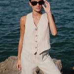 Virgo Natural Linen Vest