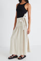 Impact Natural Linen Tiered Wrap Maxi Skirt