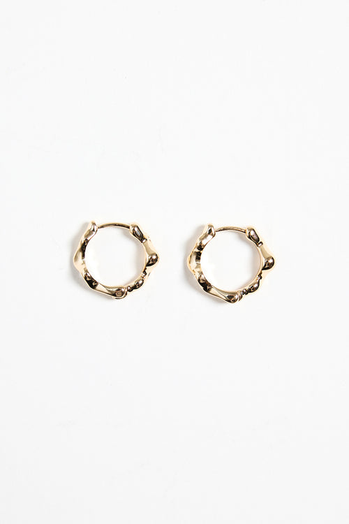 Wavey Hoop Gold Earrings