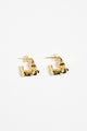 Wavy Organic 14k Gold Plate Huggie Earrings