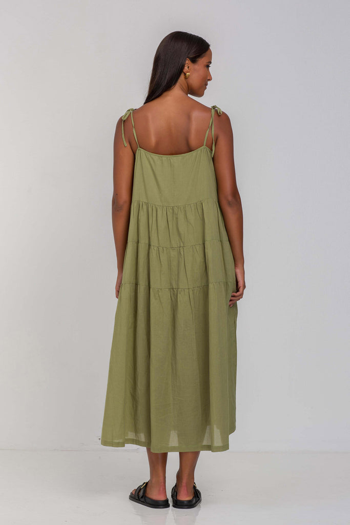 Shop When Time Stood Still Crispy Moss Midi Dress | Flo & Frankie