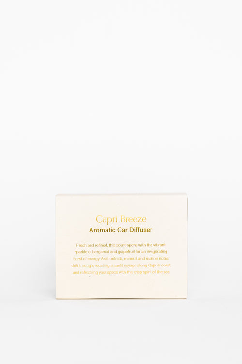 Aromatherapy product packaging with text on a white background