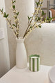 Fir + Moss Green Stripe 290g Ceramic Soy Wax Candle