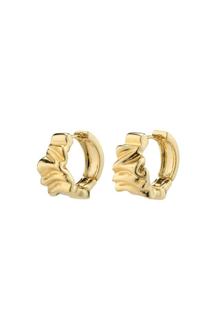 Willpower Wavy Recycled Gold Plated Huggie Hoop Earrings