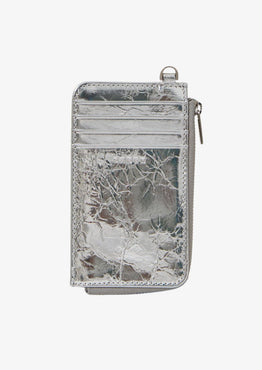 Winona Silver Crinkle Card Holder