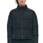 Womens Black Track Puffer Jacket