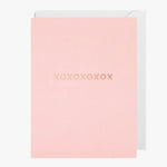 XOXOXO Pink Small Greeting Card HW Greeting Cards Oxted   