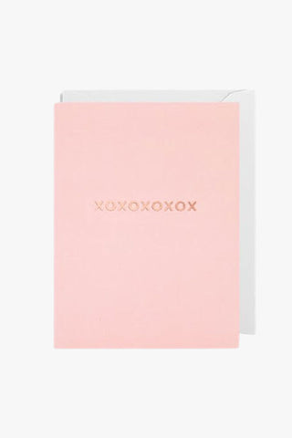 XOXOXO Pink Small Greeting Card HW Greeting Cards Oxted   