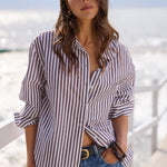 You Got This Chocolate Stripe Oversized Shirt