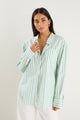 You Got This Green Wide Stripe Oversized Boyfriend Shirt