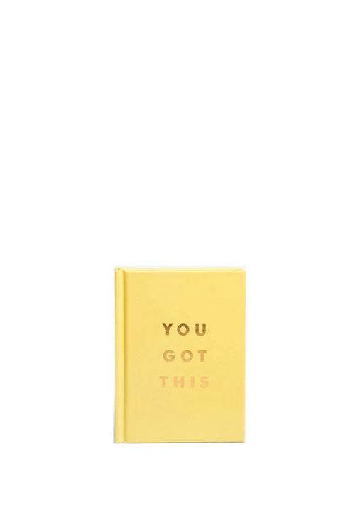 Yellow notebook with 'YOU GOT THIS' text on a white background