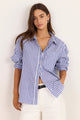 You Got This Blue Stripe Cotton Oversized Shirt
